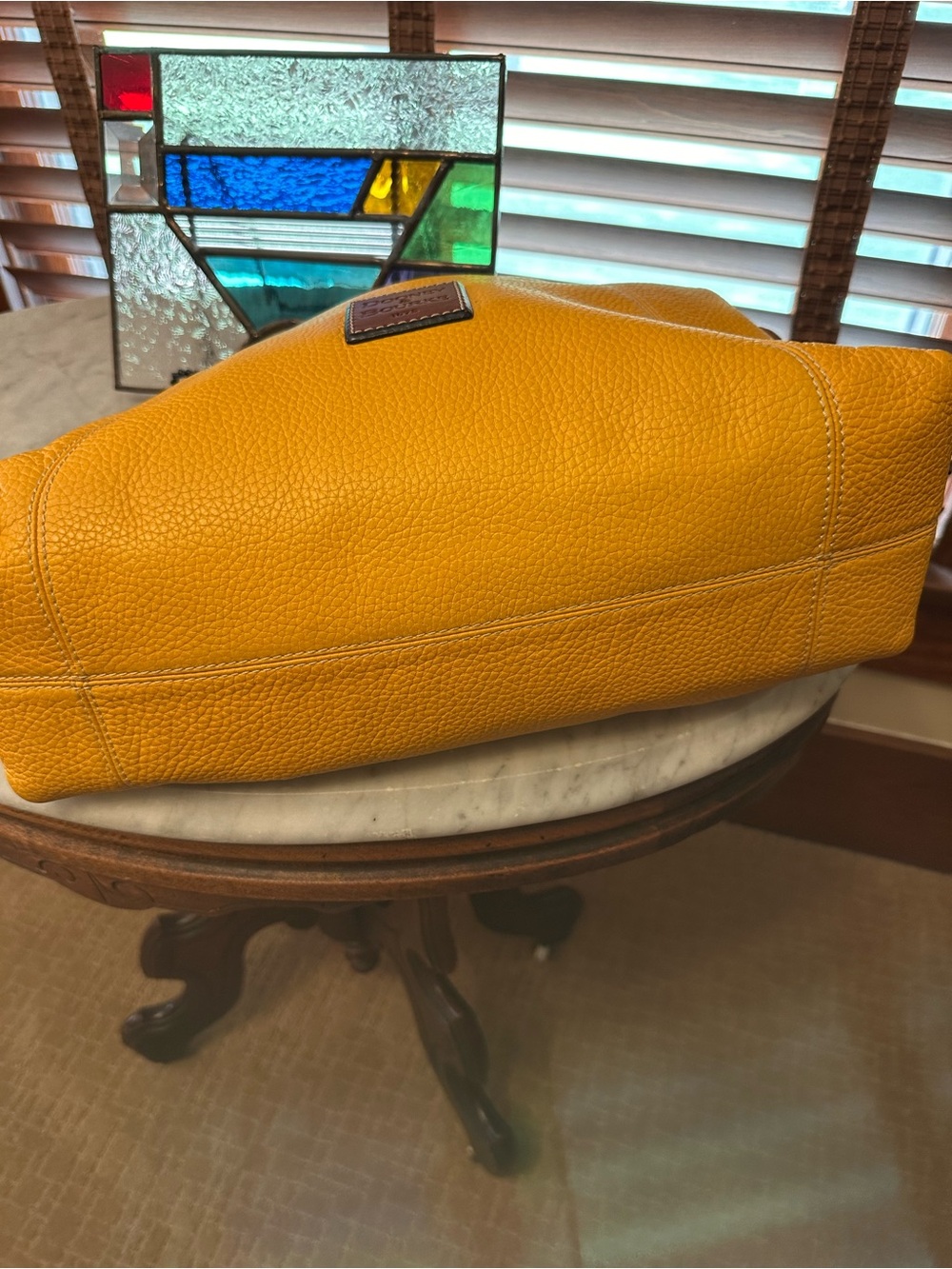 Dooney & Bourke Mustard Yellow Leather Shoulder Bag - like new! - Picture 11 of 13